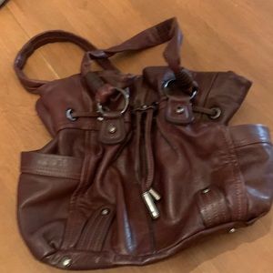 B Makowsky brown leather shoulder bag